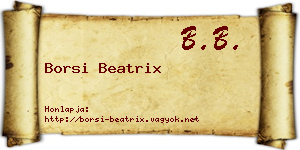 Borsi Beatrix névjegykártya